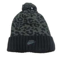Nike Sportwear Black Leopard Womens Pom Beanie One Size NEW DM8403-010 - $24.95