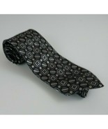 Vintage Towncraft Gray &amp; Silver Tie With Circles &amp; Diamonds Design - $16.82