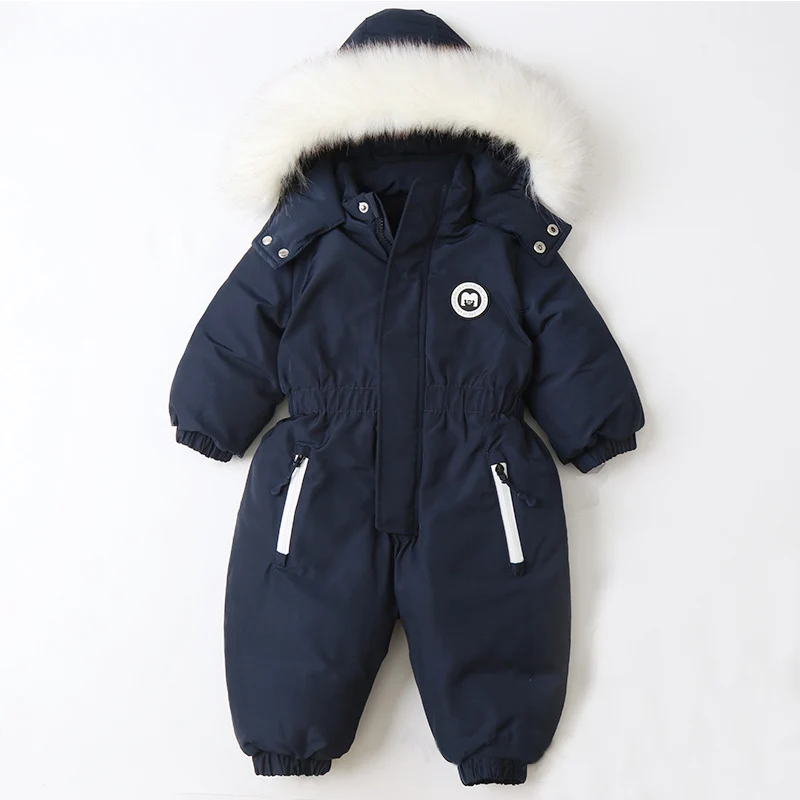 -30 Degree Infant Clothing Set Kids Winter Overalls Clothes Plus Velvet Waterpro - £94.33 GBP