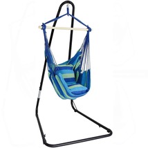 Sorbus Stylish Swing Chair w/Steel Stand- Fine Cotton Weave for Super Comfort &amp;  - £155.78 GBP