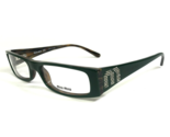 Miu Eyeglasses Frames VMU07D 7OF-1O1 Dark Green Brown Sparkly Logo 50-16... - $139.61