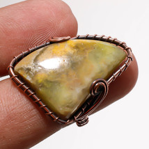 Bumble Bee Jasper Gemstone Handmade Copper Wire Wrap Ring Jewelry 6.25&quot; SA 242 - £3.97 GBP