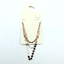 A New Day Short Necklace Multi Strand Rose Gold Tone Disc - £3.90 GBP