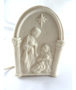 Porcelain Ivory Bisque Holy family Night Light Christmas Nativity - $33.90 CAD