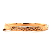 Authenticity Guarantee 
14k Yellow Gold Hand Engraved Baby Bangle Bracel... - $9,781.13 MXN