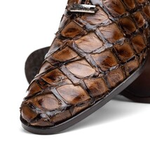 Marco Di Milano Genuine Pirarucu Exotic Lace-Up Olivieri Clear Brown image 3