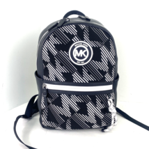 Michael Kors Backpack Brooklyn Logo Two Tone Optic Logo Knit &amp; Black Lea... - £84.20 GBP