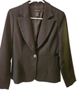 MODA International Womens Blazer Jacket Size 6 Petite Black 100% Polyest... - $25.76
