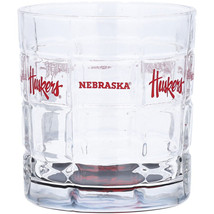 Nebraska Cornhuskers NCAA Bottoms Up Squared Whisky Rocks Glass 10 oz - £19.48 GBP