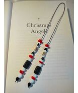 Handmade Beaded Bookmark-Red, white and black - $14.85