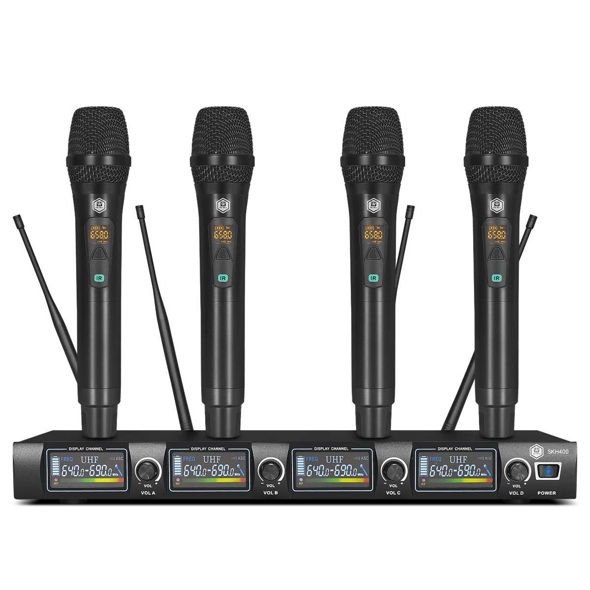 WINMIX SKH400  Material 4-Channel UHF Wireless Microphone System with 4 Handheld - £406.97 GBP