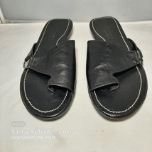 Van Eli Tallis Womens Size 6.5 Black Glove Sandals  Slip On Slide Leathe... - £98.20 GBP