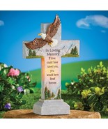 Solar Powered Majestic Soaring Bald Eagle In Loving Memory Cross Memoria... - $45.05 CAD