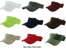Visor Sun Hat Cap Golf Tennis Beach Men Women Adjustable Sport Plain Sol... - $5.95