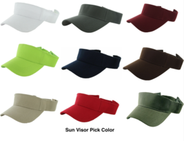 Visor Sun Hat Cap Golf Tennis Beach Men Women Adjustable Sport Plain Sol... - £4.75 GBP