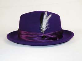 Mens Bruno Capelo Hat Australian Wool Crushable Fedora Giovani UN107 Purple image 3