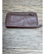 Vintage Tignanello Brown Leather Wallet Zip Around Organizer Credit Card KG - €8,58 EUR