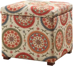 Homepop Home Decor | Classic Sq. Storage Ottoman With Lift Off Lid |, Suzani. - £72.70 GBP