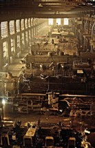 Art Chicago &amp; North Western RR locomotive shop.Oil Painting Giclee Print Canvas - £7.49 GBP+
