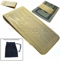 Gold Color Brass Money Clip Wallet Money Credit Card Holder Men Gift M33 - £11.70 GBP