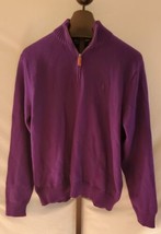 NWT Polo Ralph Lauren Purple Pullover Sweater Mens Size XL Cotton Zipper... - £30.95 GBP