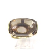 14k Yellow Gold Women&#39;s Vintage Cocktail Ring With A Smoky Quartz Stone - £539.56 GBP