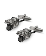 HIPPO CUFFLINKS Hippopotamus African Safari Animal Gunmetal Wedding Fath... - $16.95