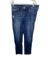 Aeropostale Jeans Size 10 Distressed Skinny Leg Dark Wash Denim Womens - $23.13