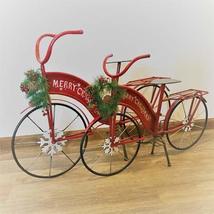 Red Merry Christmas Bicycle Decoration with a Wreath (Large (36&quot; Long)) - £87.40 GBP+