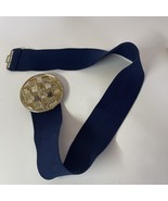Vintage Belt Blue Gold Stretch 25” 80s Fashion - $19.95 CAD