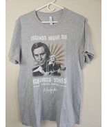 George Jones &quot;Legends Never Die&quot; Country Music T-Shirt, Gray, Men&#39;s L - £15.76 GBP