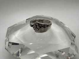 Vintage Sterling Silver Damask Rose Spoon Ring Size 10 - £31.07 GBP