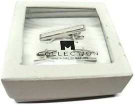 Michael Strahan Collection Cufflinks Tie Bar Set Silver Tone Classy Desi... - £15.54 GBP