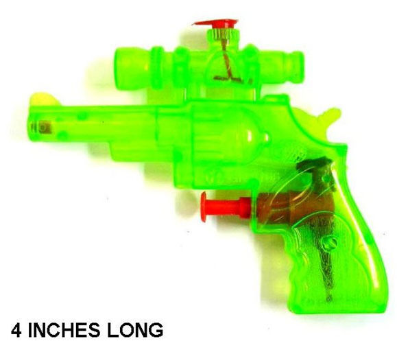 12 WATER SQUIRT PISTOL W SCOPE 4 INCH GUNS toy gun squirting pistols nov... - $6.64