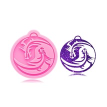 Flying Dragon Yin Yang Diy Necklace Keychain Jewelry Pendant Resin Silicone Mold - £7.51 GBP