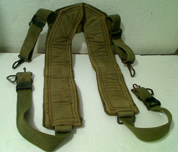 Old OD Green Heavy Duty USMC Marines Military Equipment Carry Shoulder Harness - £18.68 GBP