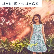 Janie and Jack Garden Vine Green Open Back Dress 6 - £42.20 GBP