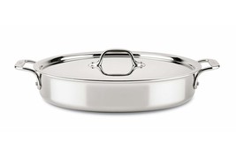 ALL-CLAD D3 Brushed 4.5 Qt Sear &amp; Roast Pan With Lid - £66.10 GBP