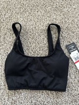 Salt + Cove Junior&#39;s Ribbed Long Line Bikini Top Black Size X-Small Ligh... - $9.49