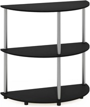 Black Oak And Stainless Steel Tube Furinno Frans Turn-N Half Round Console - $59.99