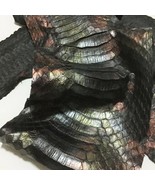Elaphe Carinata Snake Skin Hide Leather Snakeskin Gunmetal Garment Quality - $18.50+