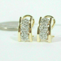 1.50CT Round Simulated Diamond Hoop Huggie Earrings 14k Yellow Gold Plated - £59.82 GBP