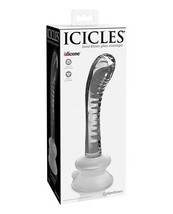 Icicles No. 88 Hand Blown Glass G-spot Massager W/suction Cup - Clear - £40.57 GBP