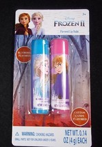 Frozen 2 Flavored Lip Balm 2 pack Cotton Candy &amp; Blueberry NEW - £2.35 GBP