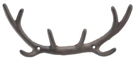 Cast Iron Wall Hook Rack Deer Antlers Hunting Cabin Decor - £10.84 GBP