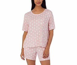 Disney Womens Short Pajama Set with Pockets Size: XL, Color: Pink - £30.01 GBP