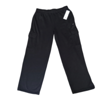 Leg3nd  Black Cargo Sweatpants Jogger Size L Straight Leg Fleece Pockets - $17.82