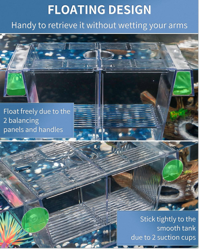 Pawfly Aquarium Fish Breeding Box Acrylic Hatchery Incubator Tank with Suction C Item image 6