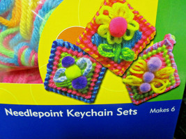 BUSYKIDS NEEDLEPOINT KEYCHAIN SET Craft Kit (makes 6) KIDS Teens Tweens ... - $6.95