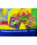 BUSYKIDS NEEDLEPOINT KEYCHAIN SET Craft Kit (makes 6) KIDS Teens Tweens ... - £6.31 GBP